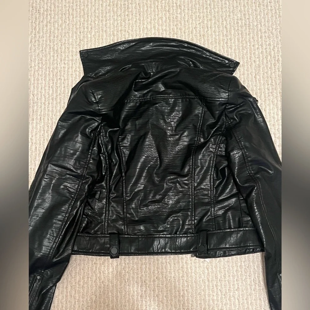 NWT Express Croc Faux Leather Jacket Size XS - Picture 4 of 8